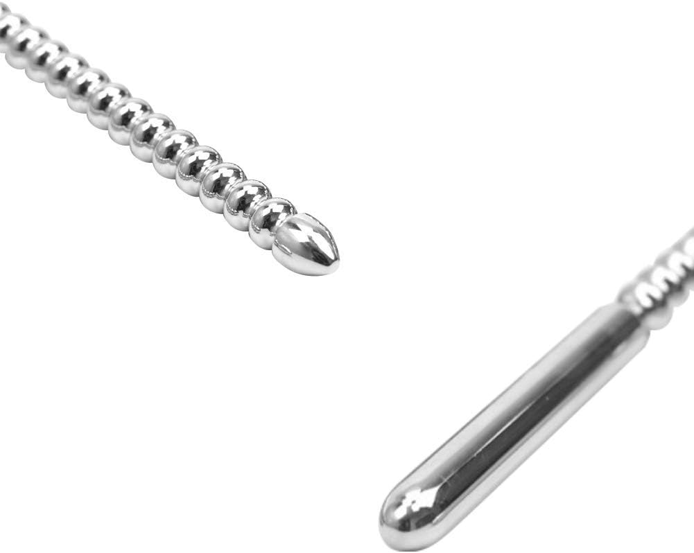 Premium Long Stainless Steel Urethral Screw Plug – Straight Beaded Dilator Sound Rod for Advanced Dilation & Sensory Play | Medical-Grade Smooth Tapered Handle | Unisex Use
