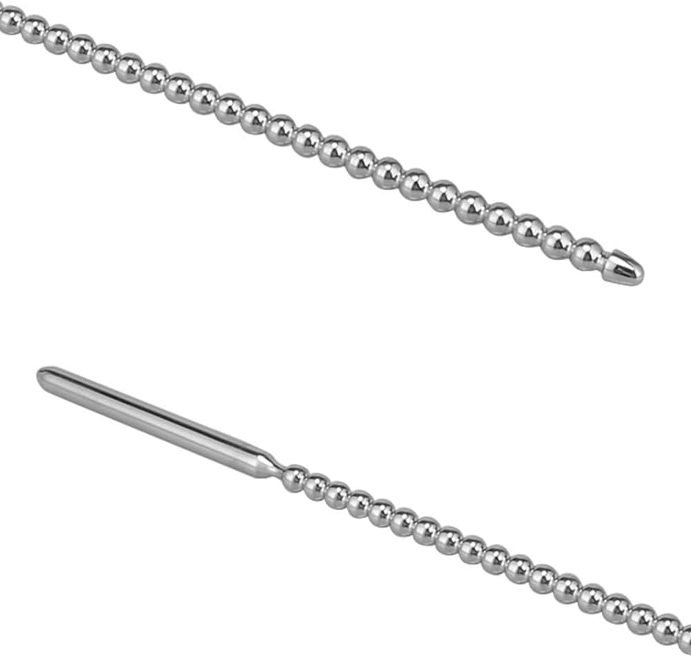 Premium Long Stainless Steel Urethral Screw Plug – Straight Beaded Dilator Sound Rod for Advanced Dilation & Sensory Play | Medical-Grade Smooth Tapered Handle | Unisex Use