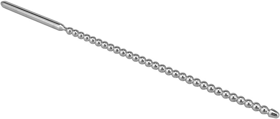 Premium Long Stainless Steel Urethral Screw Plug – Straight Beaded Dilator Sound Rod for Advanced Dilation & Sensory Play | Medical-Grade Smooth Tapered Handle | Unisex Use