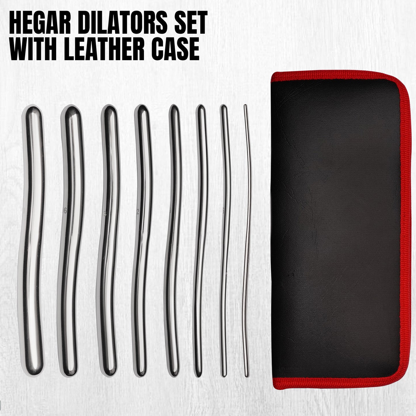 Stainless Steel Medical Dilator Set 14 Sizes | Smooth Polished Finish, Reusable Examination Instrument Kit with Case