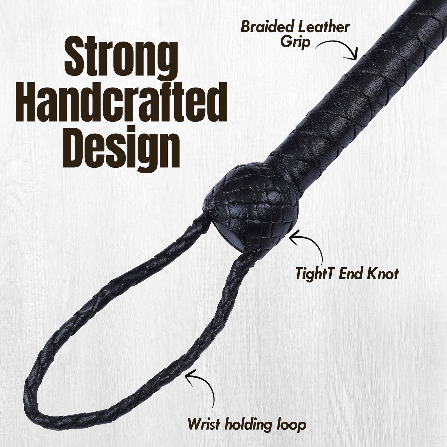 Strand Leather Bullwhip | Hand-Braided Design, Durable Handle, Precision Cracking Whip for Training, Performance & Costume Use (Copy)