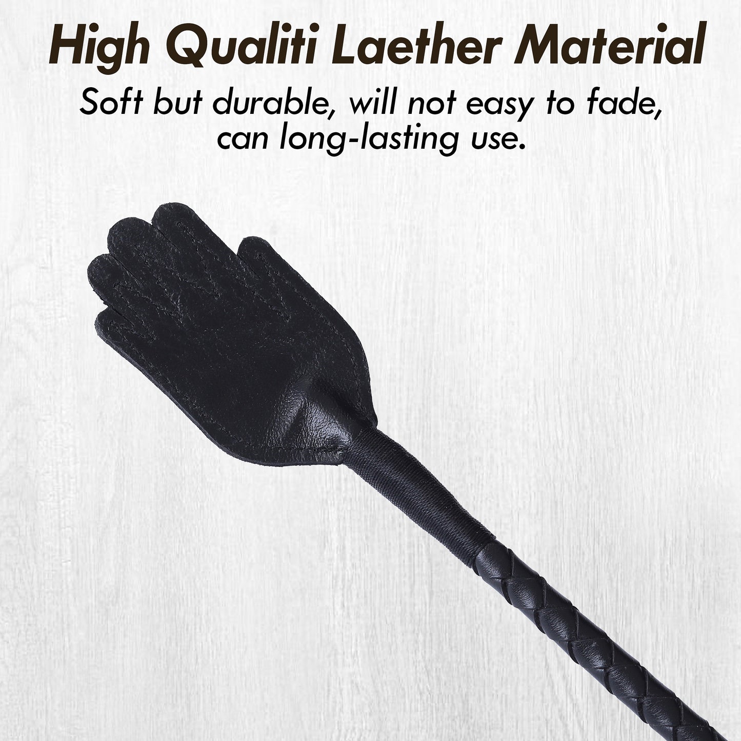 Leather Hand Whip | Durable Braided Design, Comfortable Grip, Flexible Whip for Training, Performance & Costume Use