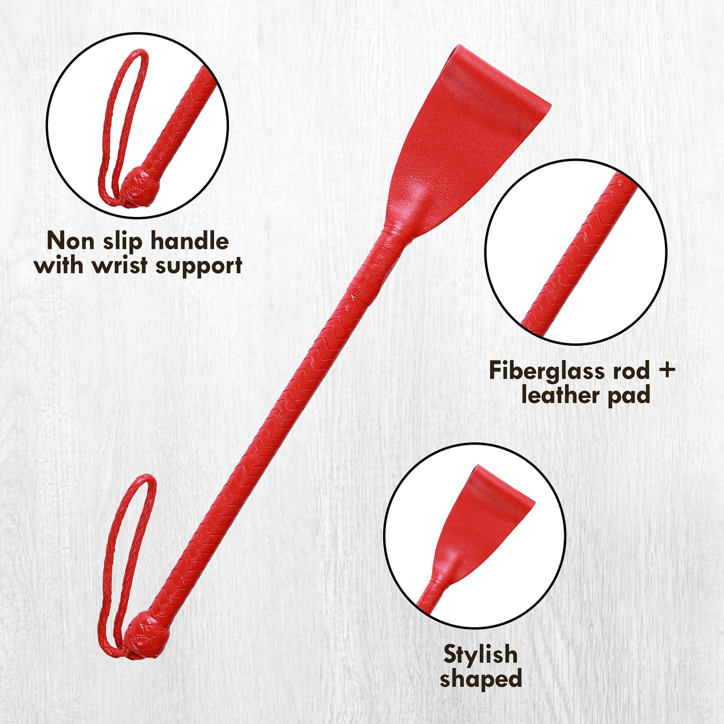 Slapper Leather Riding Crop | Durable Equestrian Whip, Flexible Shaft, Comfortable Grip, Training & Costume Accessory