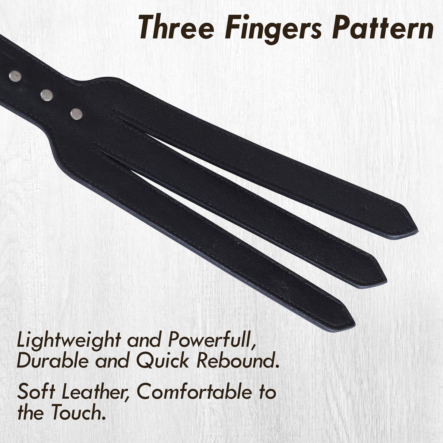 Rouge Black Leather 4 Strap Whip | Durable Multi-Tail Design, Comfortable Handle, Lightweight Impact Play & Costume Accessory (Copy)