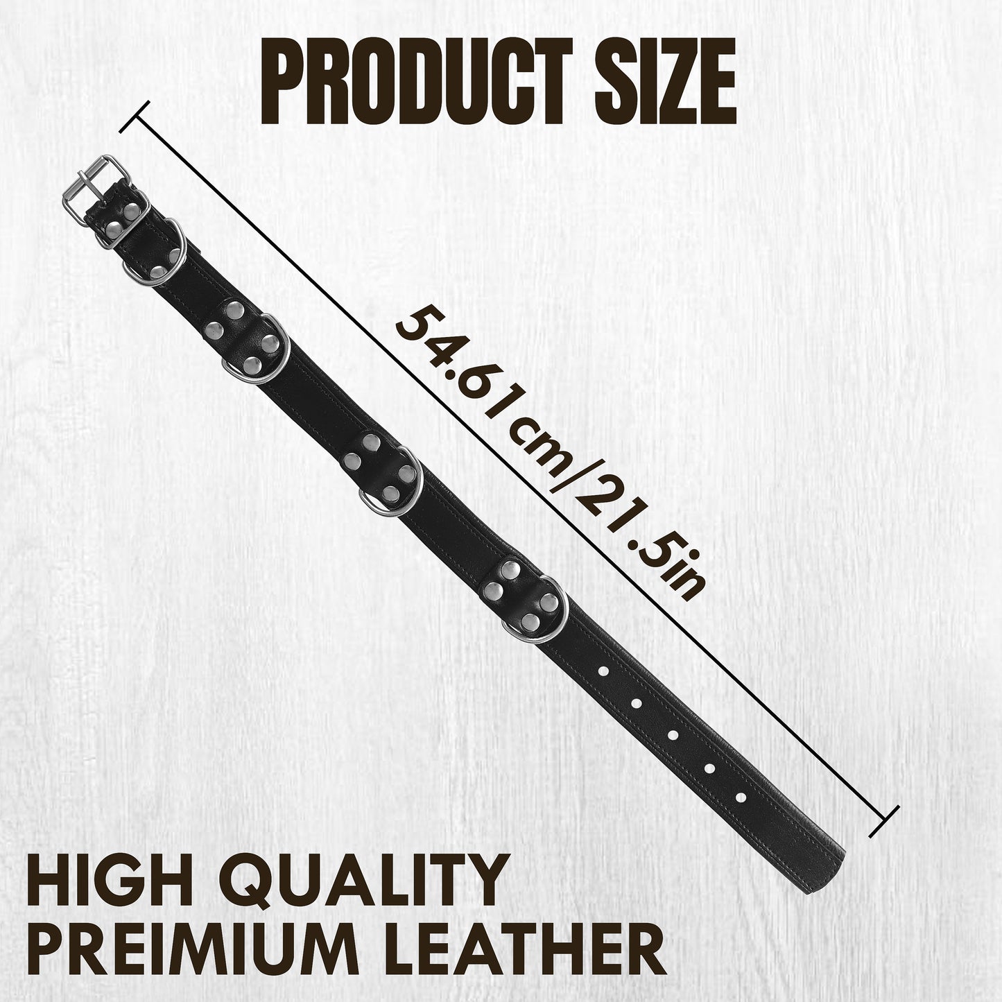 Premium Leather Dog Collar Red & Black | Adjustable Buckle, Strong D-Rings, Rivet Design, Comfortable Fit, Durable Pet Training & Walking Accessory (Copy)