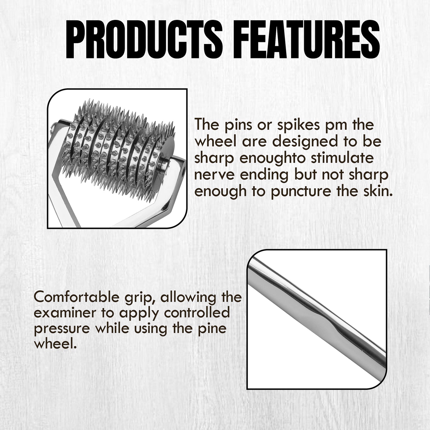 Wartenberg Neuro Pinwheel Stainless Steel Nerve Tester | Medical Diagnostic Sensory Examination Tool for Neurology, Therapy & Training