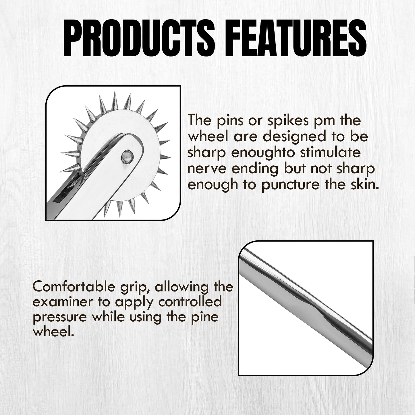 Wartenberg Neuro Pinwheel Stainless Steel Nerve Tester | Medical Diagnostic Sensory Examination Tool for Neurology, Therapy & Training