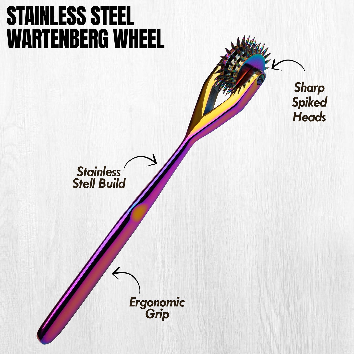 Wartenberg Neuro Pinwheel  Head Rainbow Stainless Steel Nerve Tester | Medical Diagnostic Sensory Examination Tool for Therapy and Training