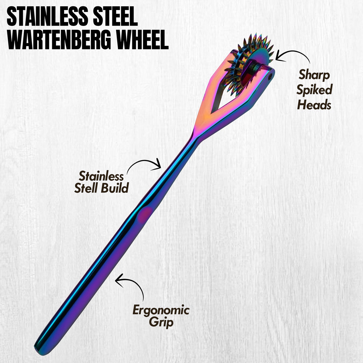 Wartenberg Neuro Pinwheel  Head Rainbow Stainless Steel Nerve Tester | Medical Diagnostic Sensory Examination Tool for Therapy and Training