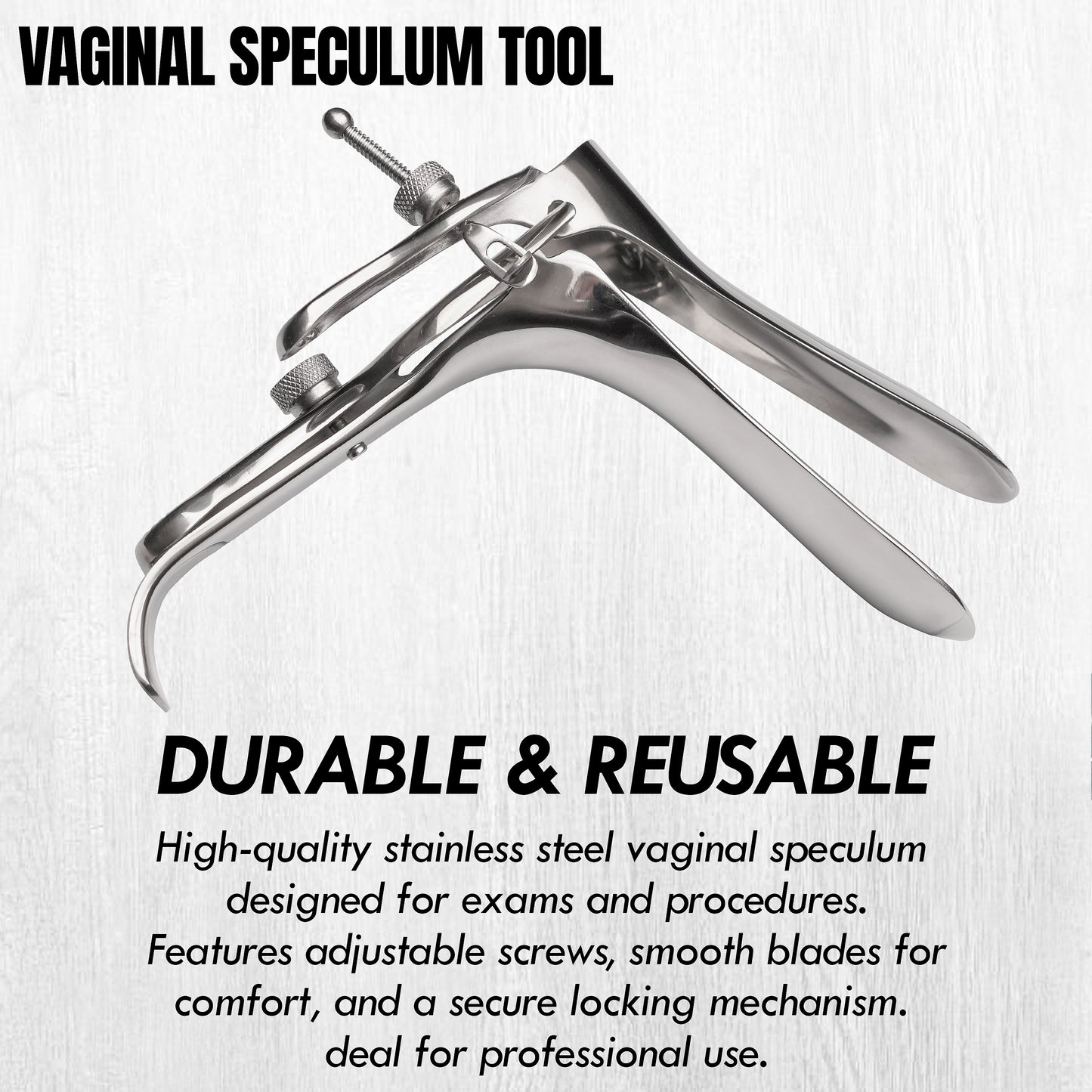 Stainless Steel Vaginal Speculum | Adjustable Duckbill Design, Reusable Medical Examination Instrument