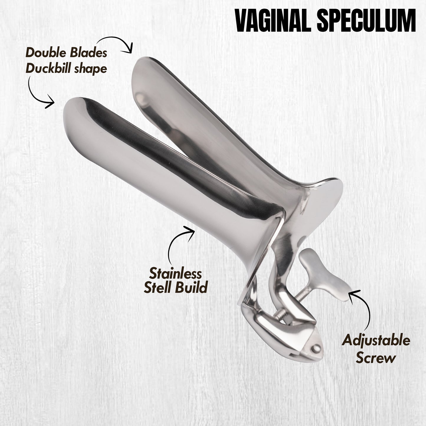 Stainless Steel Vaginal Speculum | Adjustable Duckbill Design, Reusable Medical Examination Instrument