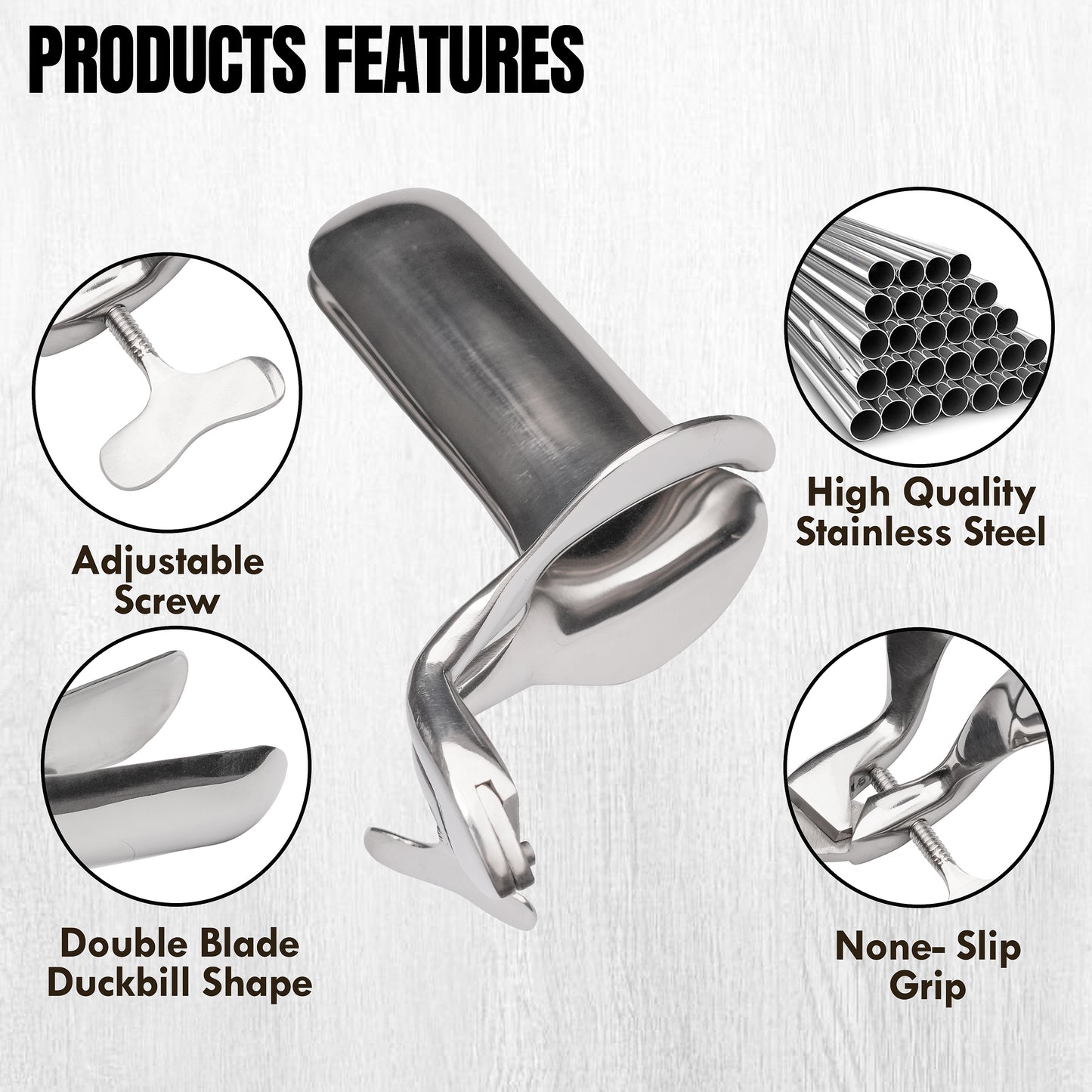 Stainless Steel Vaginal Speculum | Adjustable Duckbill Design, Reusable Medical Examination Instrument