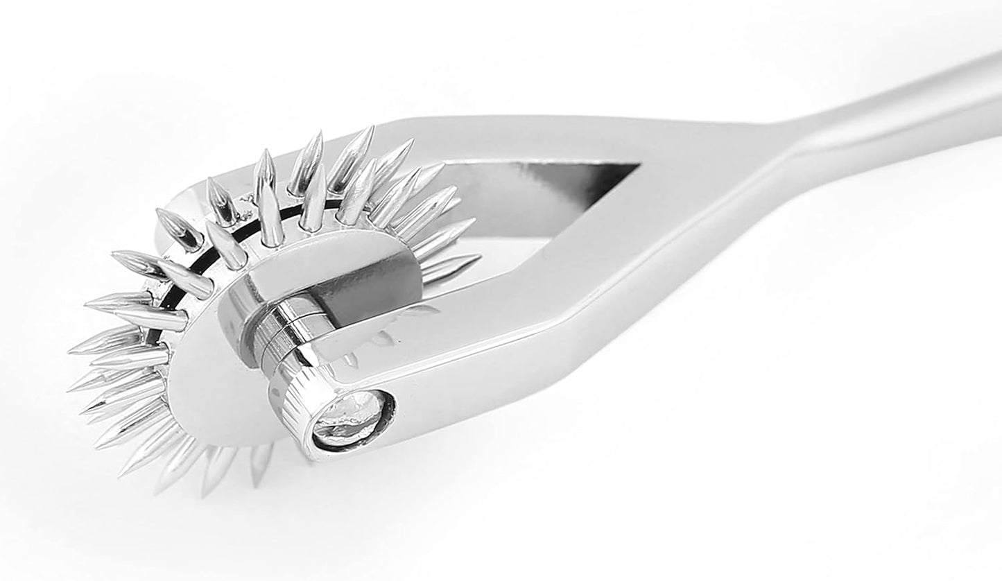 Wartenberg Pinwheel with 2 Rotating Wheels – Stainless Steel Sensory Nerve Stimulator Tool for Neurological Testing & Sensory Play