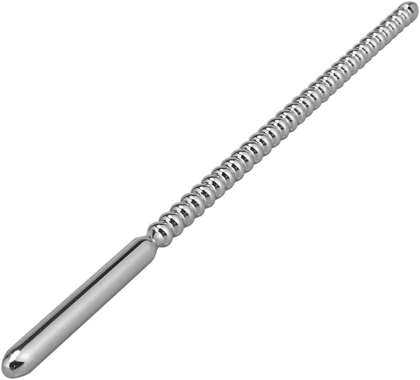 Premium Long Stainless Steel Urethral Screw Plug – Straight Beaded Dilator Sound Rod for Advanced Dilation &amp; Sensory Play | Medical-Grade Smooth Tapered Handle | Unisex Use