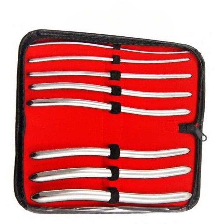 8-Piece Hegar Uterine Dilator Set – Surgical Stainless Steel Cervical Dilators with Case – OB/GYN Medical Instruments for Gynecology, Dilation, Training & Clinical Procedures