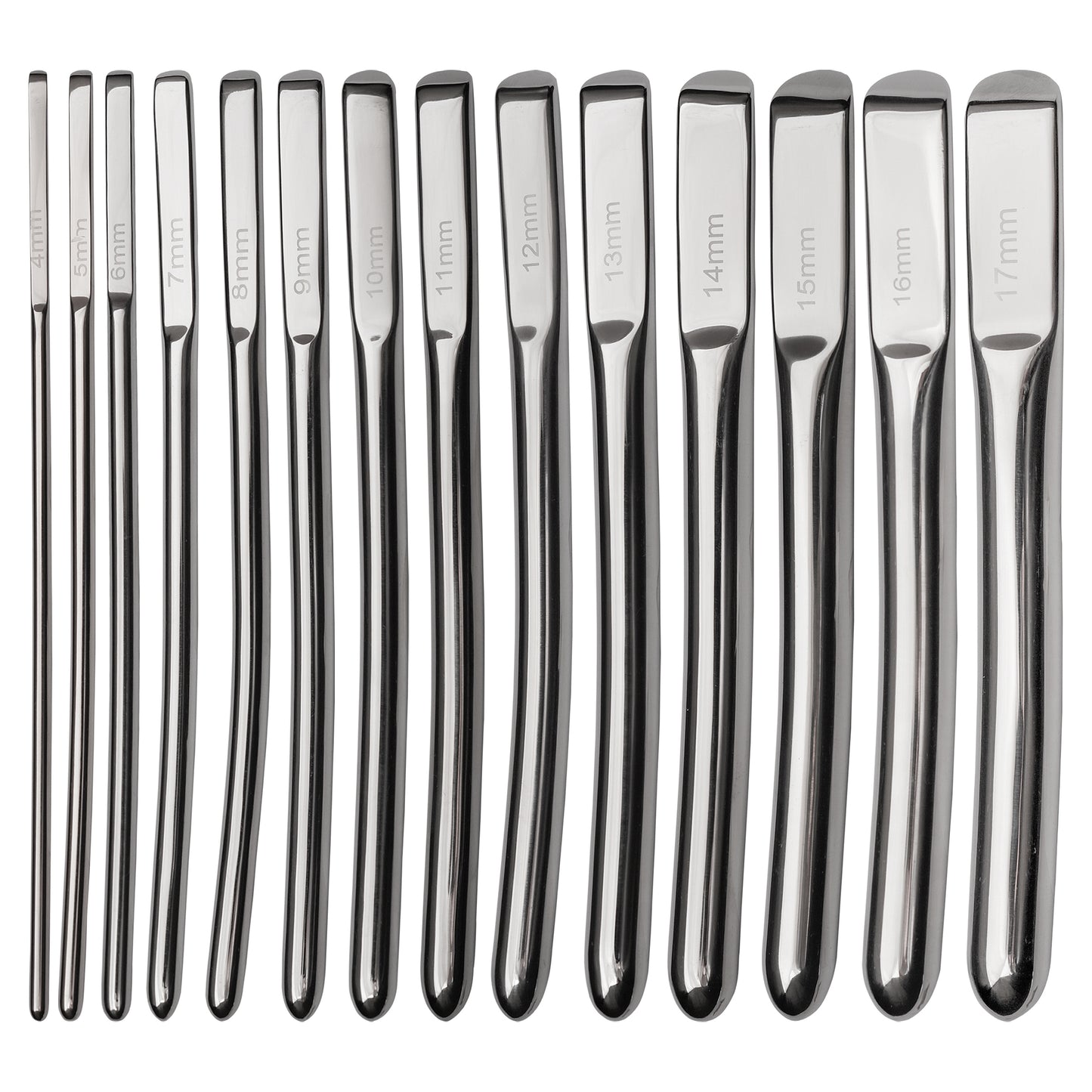 Stainless Steel Medical Dilator Set 14 Sizes | Smooth Polished Finish, Reusable Examination Instrument Kit with Case