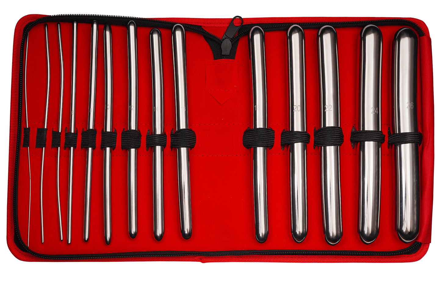 Stainless Steel Medical Dilator Set 14 Sizes | Smooth Polished Finish, Reusable Examination Instrument Kit with Case