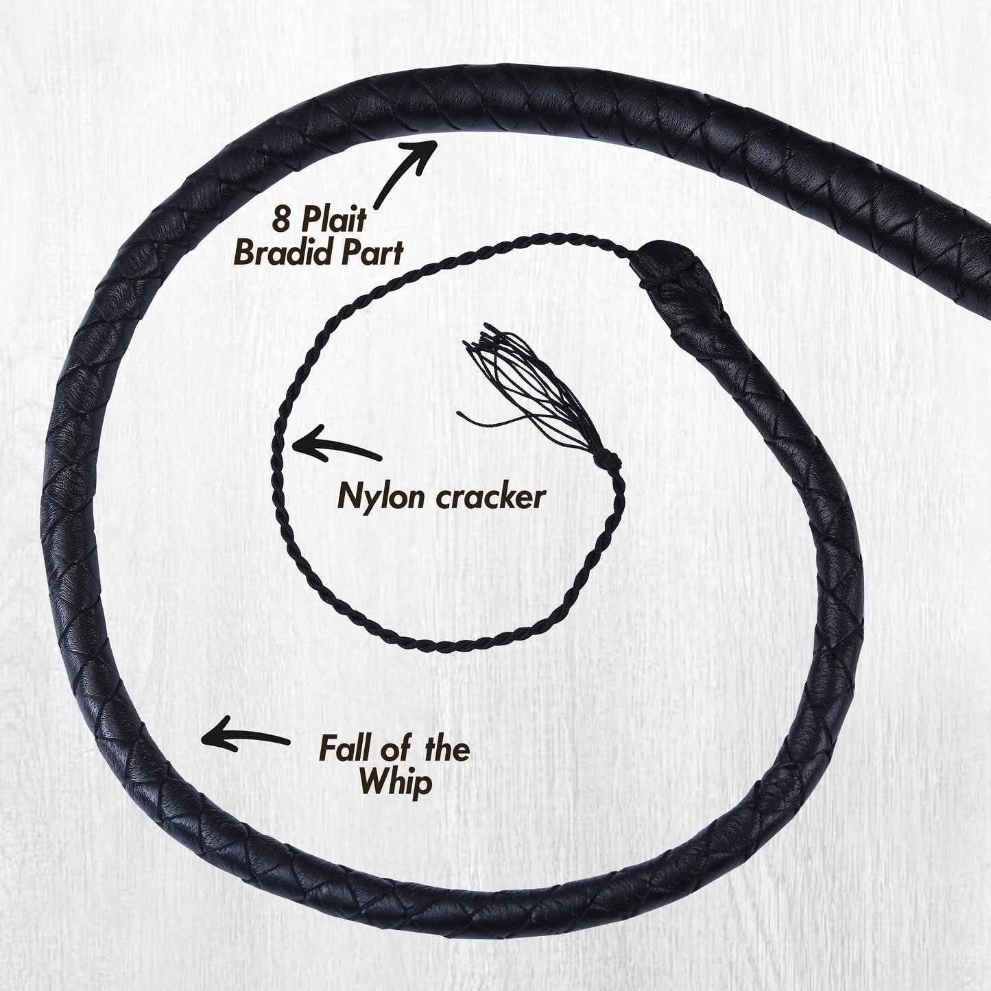 Strand Leather Bullwhip | Hand-Braided Design, Durable Handle, Precision Cracking Whip for Training, Performance & Costume Use (Copy)