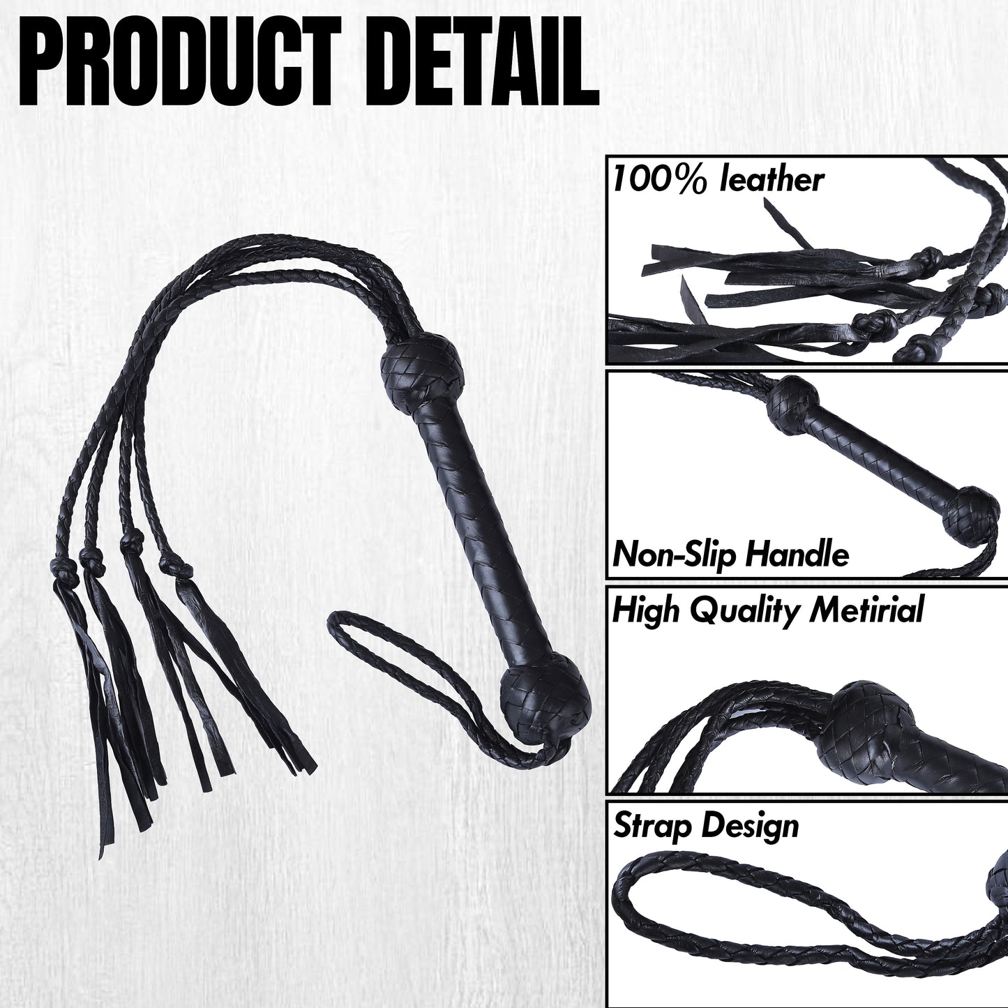 8 Strand Leather Bullwhip | Hand-Braided Design, Durable Handle, Precision Cracking Whip for Training, Performance & Costume Use (Copy)