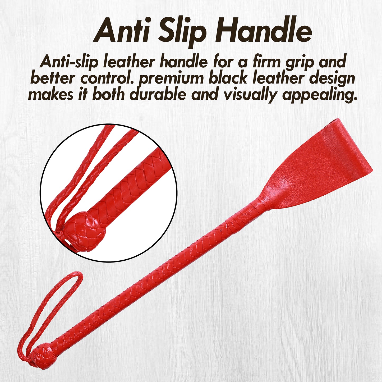 Slapper Leather Riding Crop | Durable Equestrian Whip, Flexible Shaft, Comfortable Grip, Training & Costume Accessory