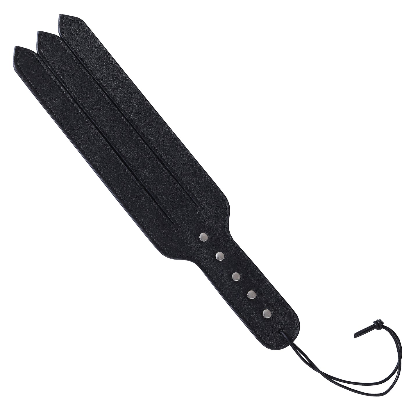 Rouge Black Leather 4 Strap Whip | Durable Multi-Tail Design, Comfortable Handle, Lightweight Impact Play & Costume Accessory (Copy)