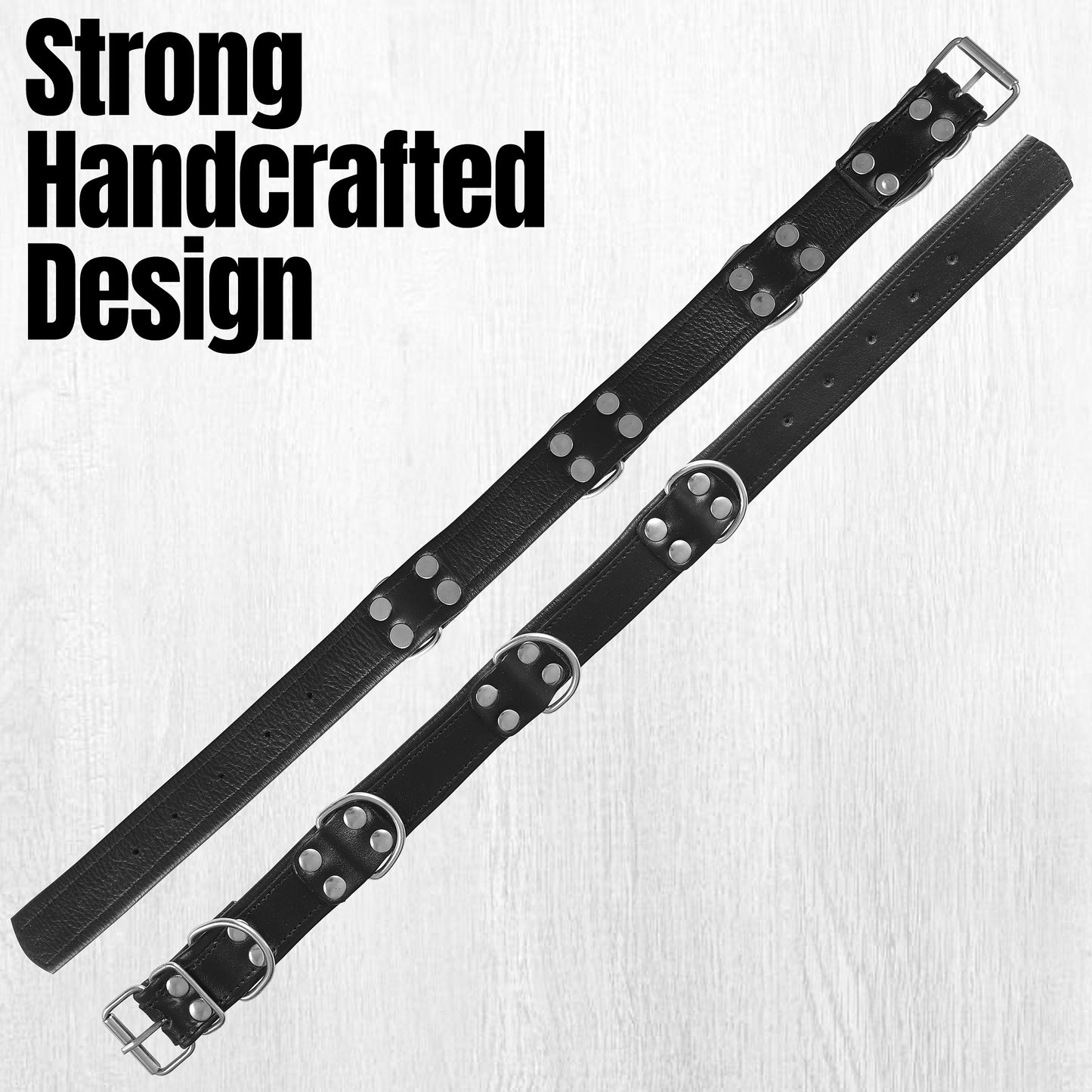 Premium Leather Dog Collar Red & Black | Adjustable Buckle, Strong D-Rings, Rivet Design, Comfortable Fit, Durable Pet Training & Walking Accessory (Copy)