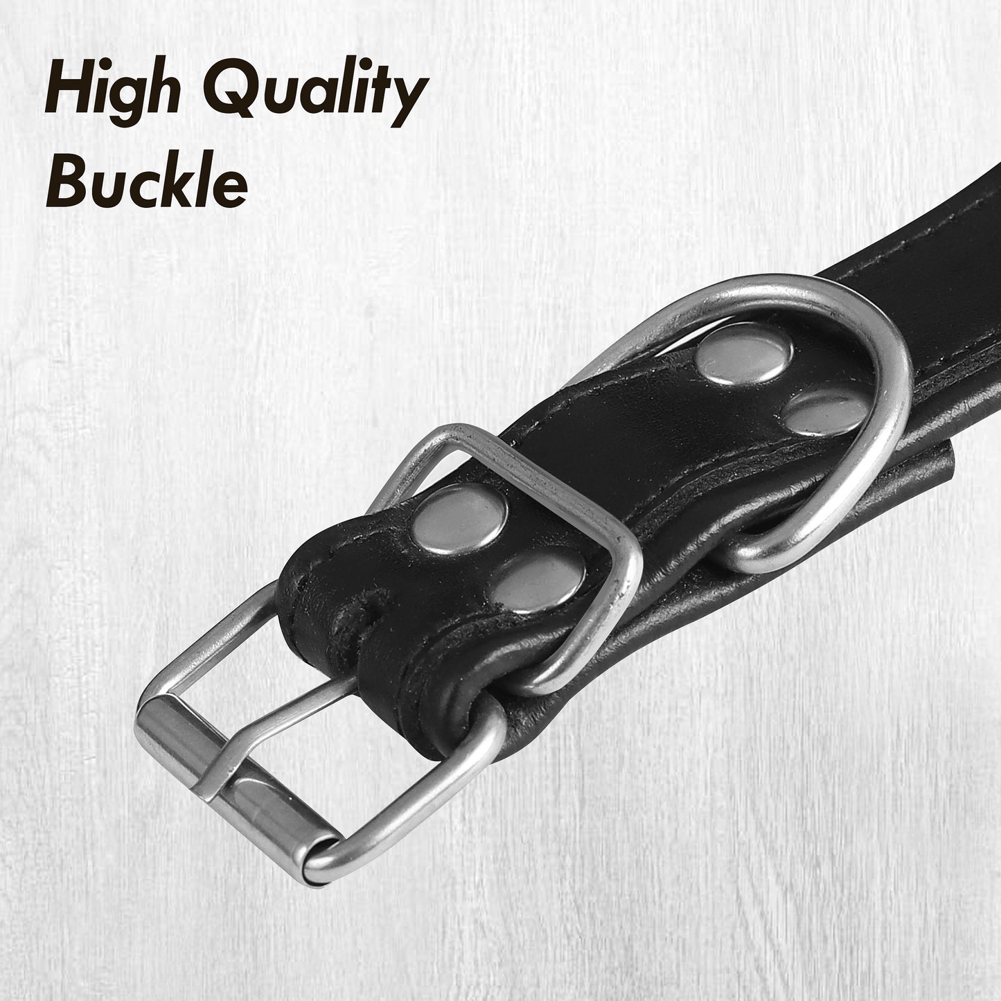 Premium Leather Dog Collar Red & Black | Adjustable Buckle, Strong D-Rings, Rivet Design, Comfortable Fit, Durable Pet Training & Walking Accessory (Copy)