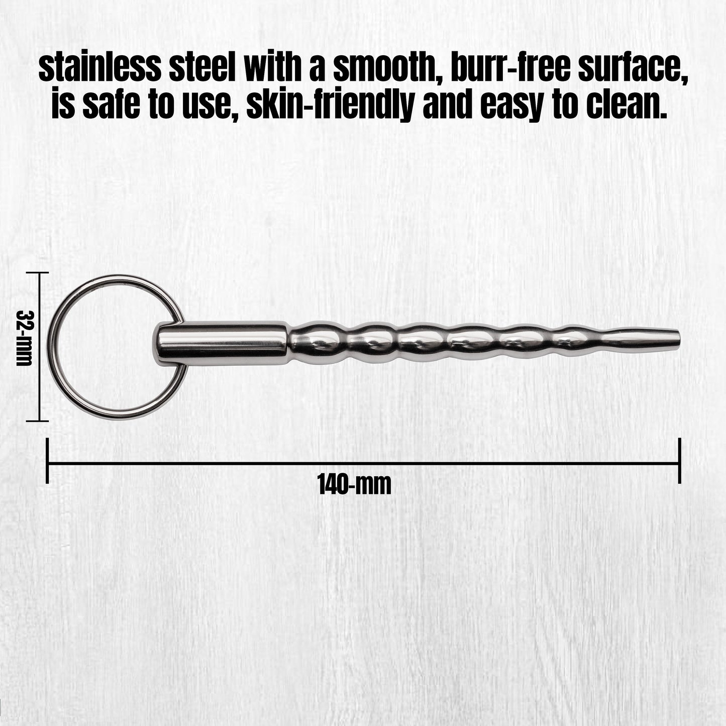 Stainless Steel Male Urethral Stretcher Pin | Adjustable Rings, Smooth Polished Finish, Reusable Medical-Grade Device