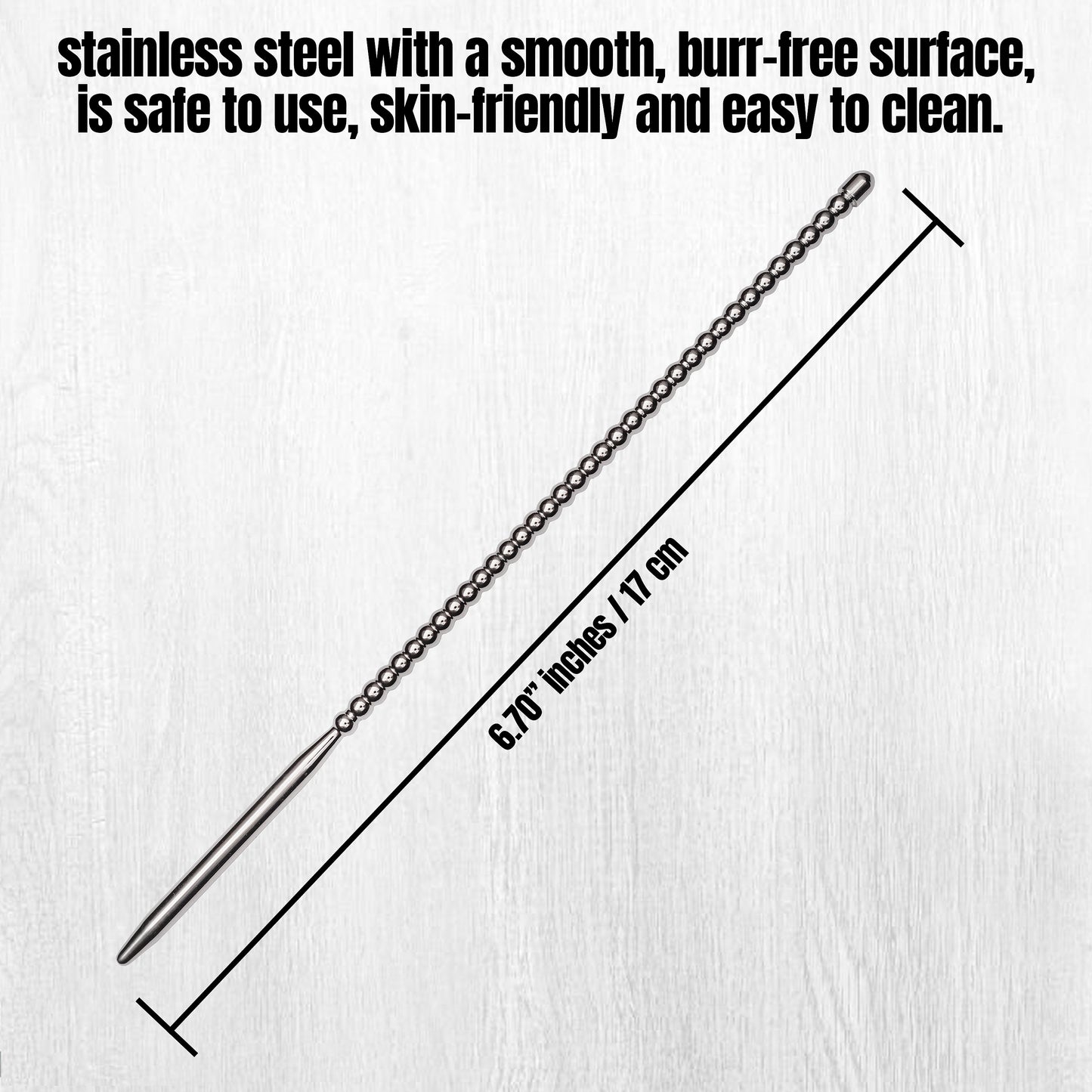 Stainless Steel Male Urethral Stretcher Pin | Adjustable Rings, Smooth Polished Finish, Reusable Medical-Grade Device