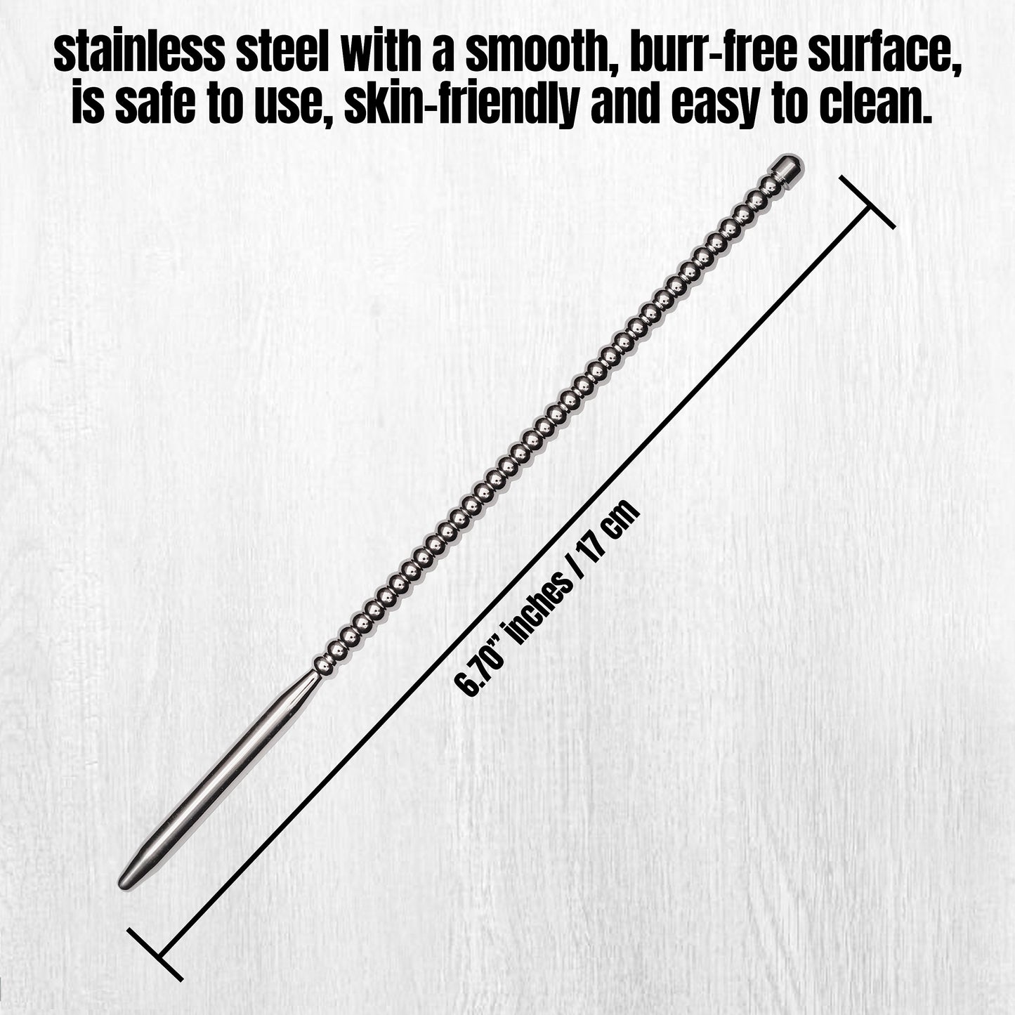 Stainless Steel Male Urethral Stretcher Pin | Adjustable Rings, Smooth Polished Finish, Reusable Medical-Grade Device