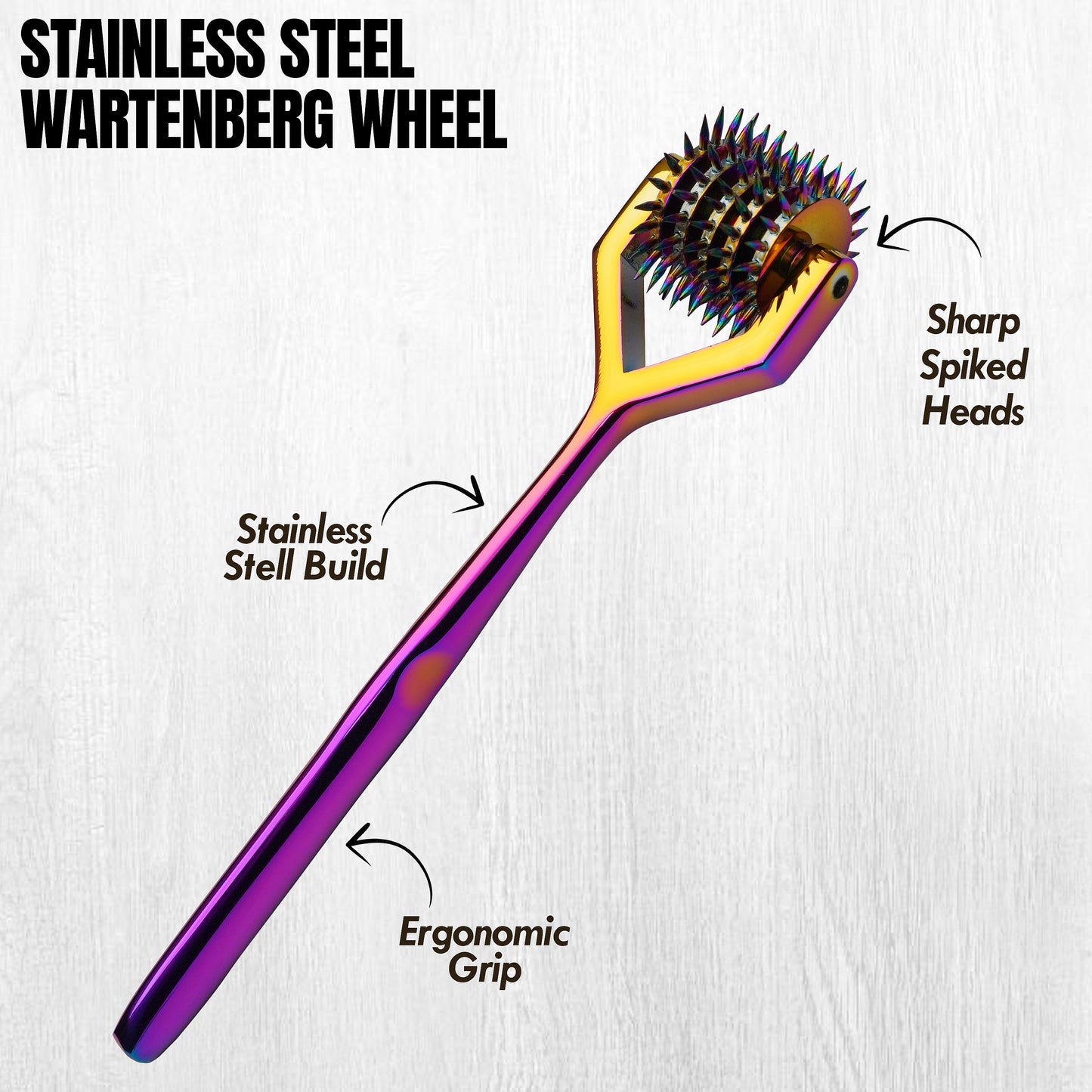 Wartenberg Neuro Pinwheel 4 Head Rainbow Stainless Steel Nerve Tester | Medical Diagnostic Sensory Examination Tool for Therapy and Training