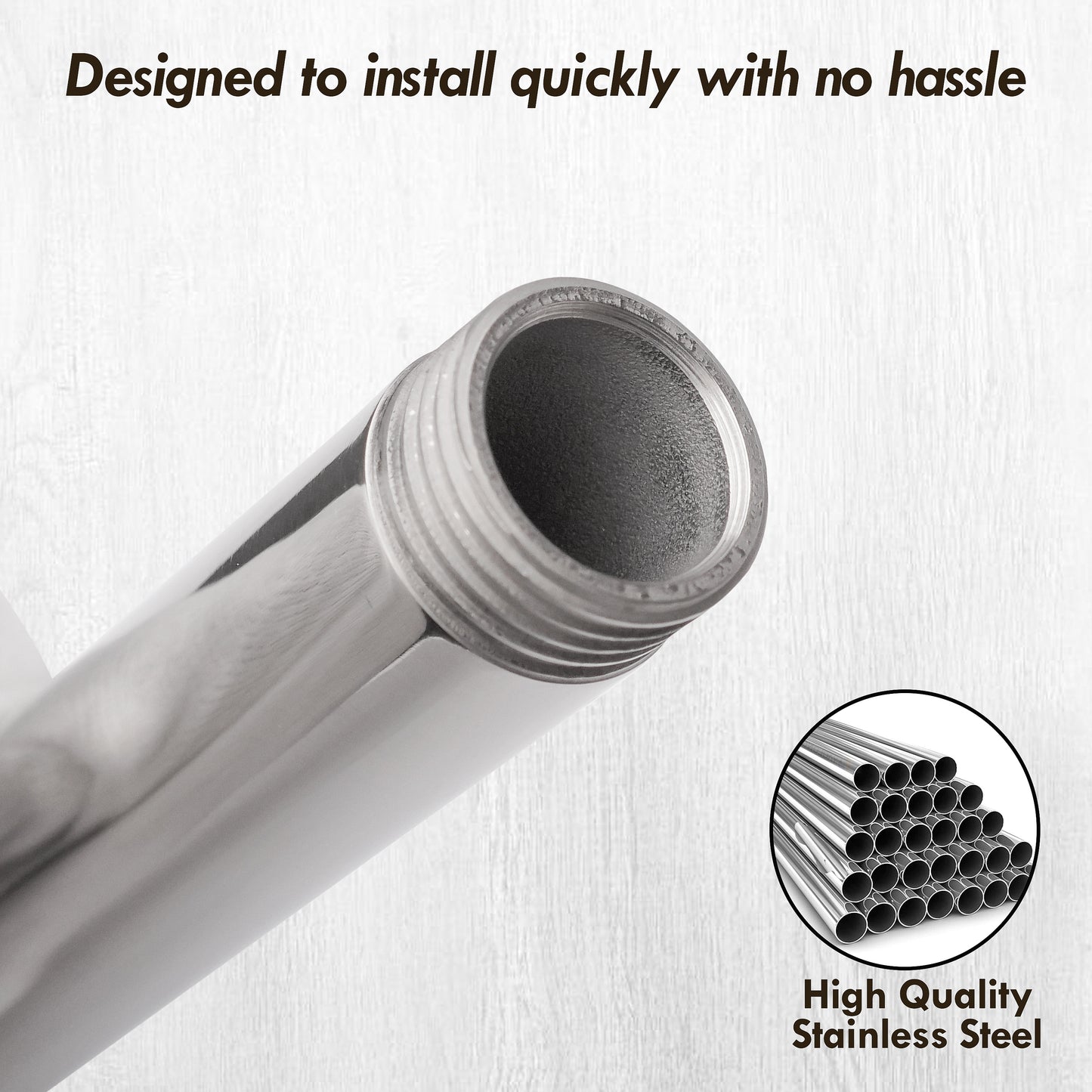 Adjustable Stainless Steel Shower Rod | Rust-Resistant Curtain Rod, Tension Mount, Easy Installation for Bathroom & Home Use