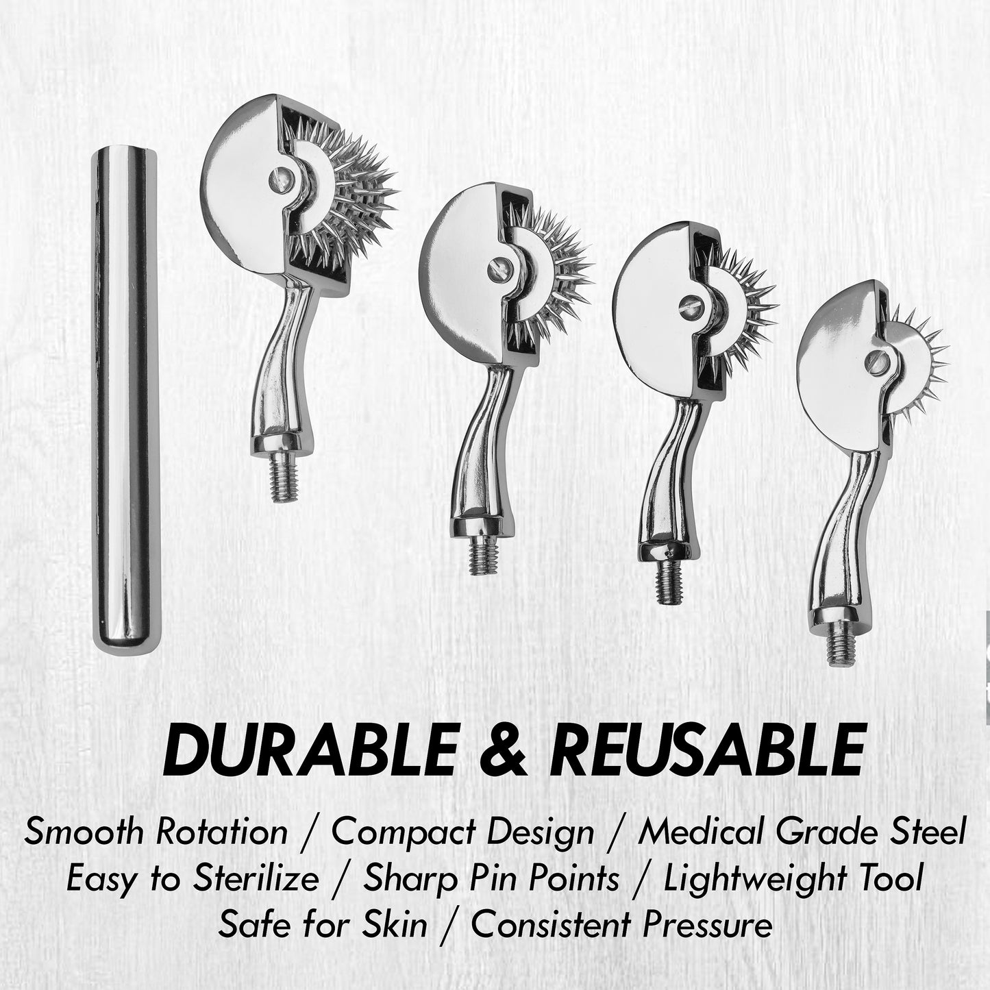 Wartenberg Pinwheel Set Stainless Steel Nerve Tester Kit | Multi Wheel Sensory Examination Tools for Medical Neurology, Therapy & Training
