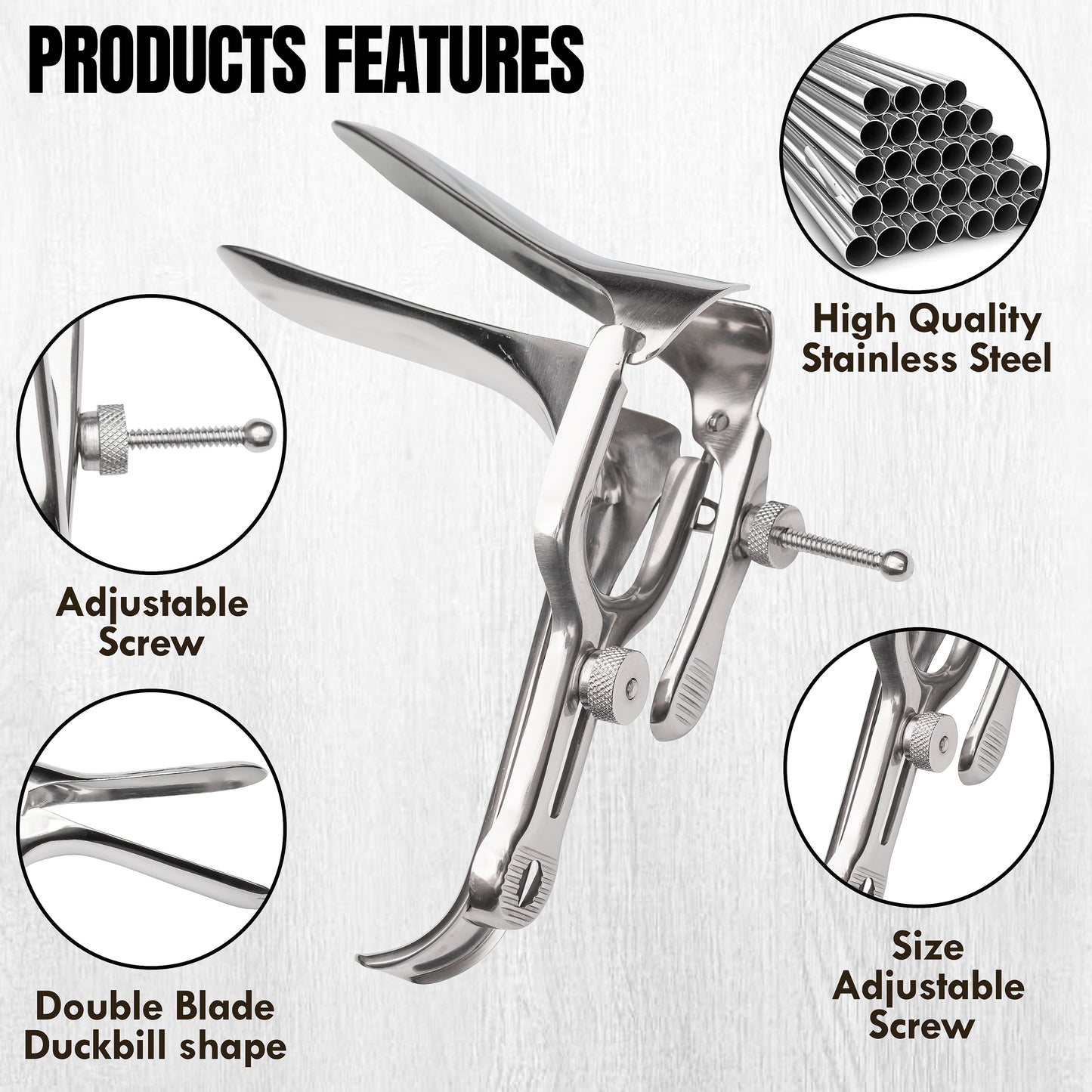 Stainless Steel Vaginal Speculum | Adjustable Duckbill Design, Reusable Medical Examination Instrument