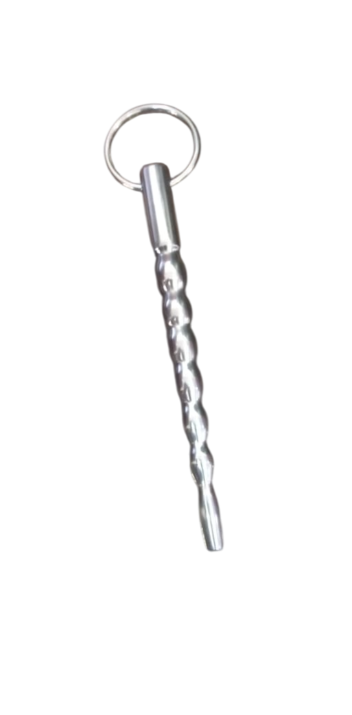Beaded Stainless Steel Urethral Sound with Ring Handle – 316L Surgical Steel, Smooth Polished Rod for Urethral Play or Dilation – Safe, Hygienic, Body-Safe Metal Sounding Tool