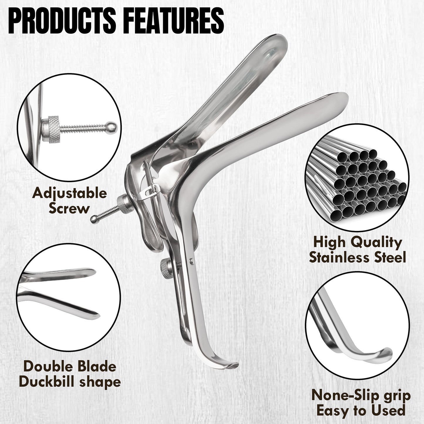Stainless Steel Vaginal Speculum | Adjustable Duckbill Design, Reusable Medical Examination Instrument