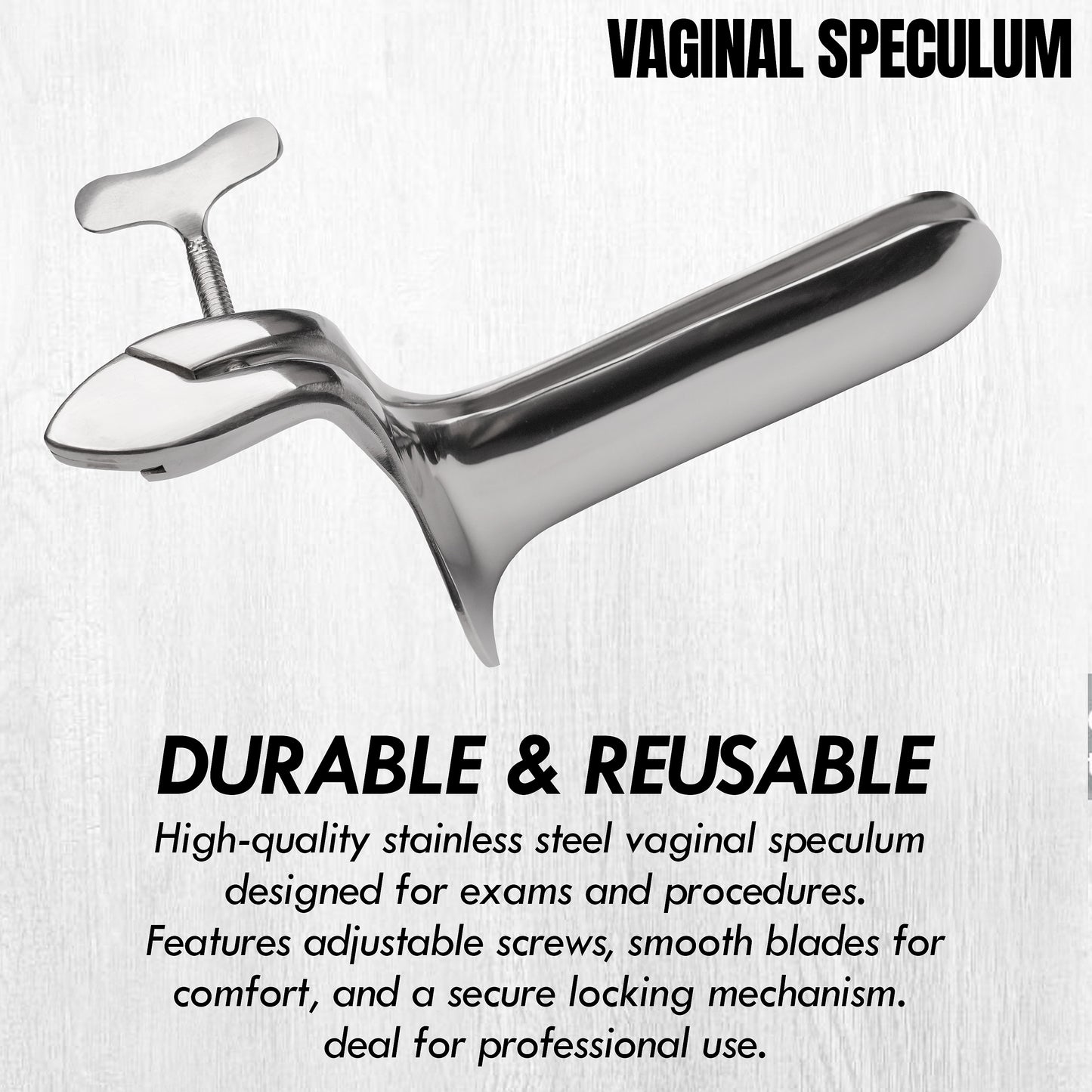 Stainless Steel Vaginal Speculum | Adjustable Duckbill Design, Reusable Medical Examination Instrument